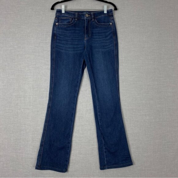 Banana Republic Petites Jeans Size 27/4P Bootcut Flap Pockets Whiskering Fade - Picture 1 of 10